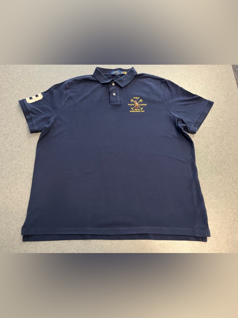Polo by Ralph Lauren Navy Short-Sleeve Cotton Polo Shirt—2XL